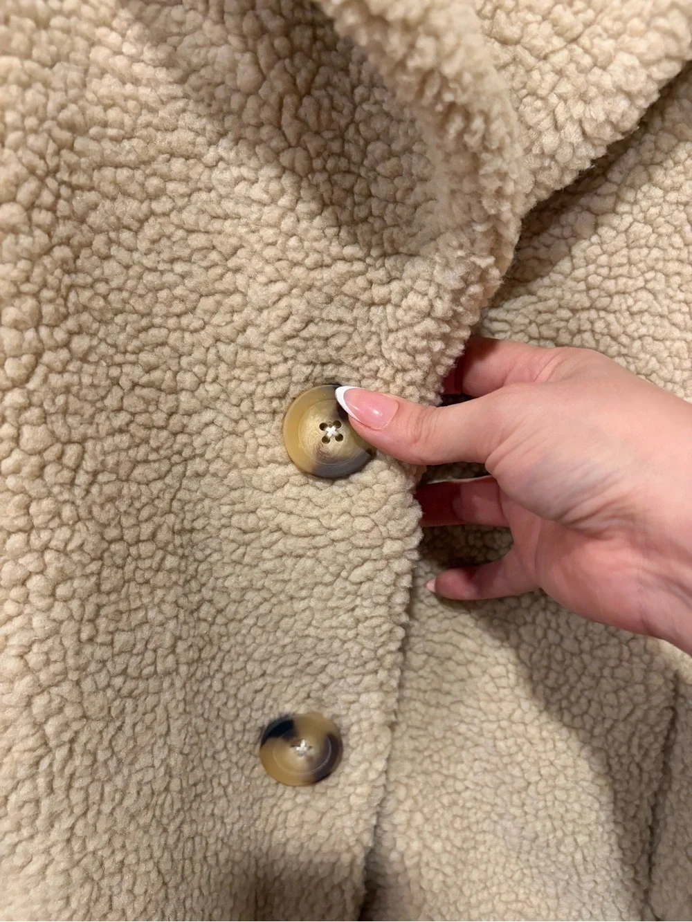 Urban Heritage Teddy Fleece Coat - Beige Womens Jacket
